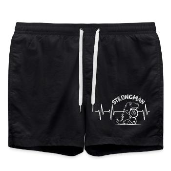Strongman Heartbeat Pulse Dino Illustration icône - Short de bain - noir - Devant - AI Model Male 185 light (185cm)