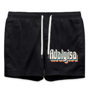 Adalgisa t-shirt rétro vintage t-shirt cadeau - Short de bain - noir - Devant - AI Model Male 185 light (185cm)