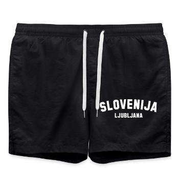 SLOVENIJA LJUBLJANA - Swim Trunks - black - Front - AI Model Male 185 light (185cm)