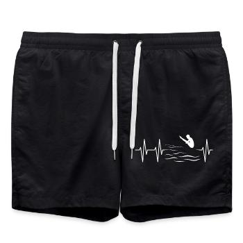 Pulse Diving Diver Cliff Jumping ECG Icon - Short de bain - noir - Devant - AI Model Male 185 light (185cm)