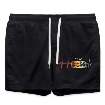 Pulse chiens signe logo rétro vintage battement de coeur - Short de bain - noir - Devant - AI Model Male 185 light (185cm)