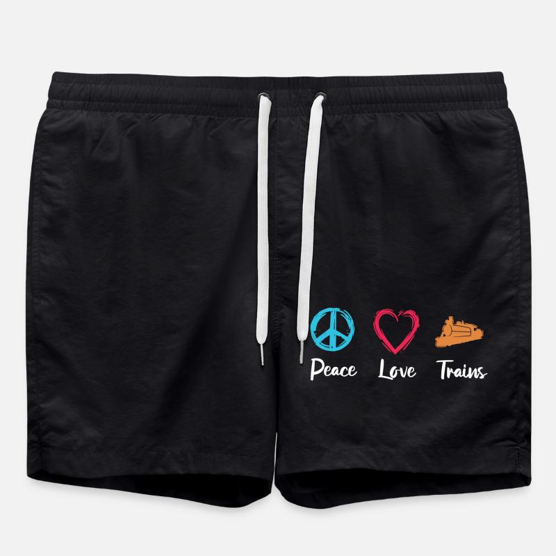 Trains Paix Amour - Short de bain - noir