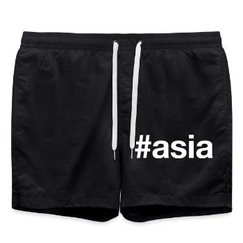 ASIA Asien Hashtag - Badeshorts - Schwarz - Vorne - AI Model Male 185 light (185cm)