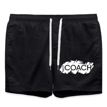 best coach logo trainer team mannschaft verein - Badeshorts - Schwarz - Vorne - AI Model Male 185 light (185cm)