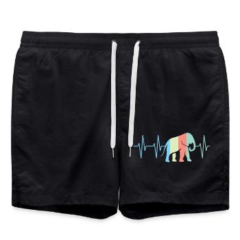 Couleurs colorées éléphant éléphant coeur symbole de battement de cœur - Short de bain - noir - Devant - AI Model Male 185 light (185cm)