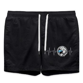 Motorcycle Racing Heartbeat Symbol Motorsport Pulse - Swim Trunks - black - Front - AI Model Male 185 light (185cm)