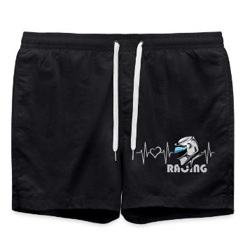 Casque de course de moto Heartbeat Love Heart Symbol - Short de bain - noir - Devant - AI Model Male 185 light (185cm)