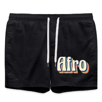 Afro t-shirt t-shirt retro gift idea vintage - Swim Trunks - black - Front - AI Model Male 185 light (185cm)