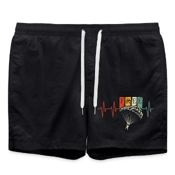 Pulsation Parachute Rétro Symbole de Battement de Coeur Jumper - Short de bain - noir - Devant - AI Model Male 185 light (185cm)