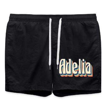 T-Shirt Adelia T-Shirt Retro Vintage Geschenkidee - Badeshorts - Schwarz - Vorne - AI Model Male 185 light (185cm)