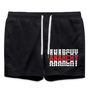 t-shirt Anarchy t-shirt gift idea stacked text - Swim Trunks - black - Front - AI Model Male 185 light (185cm)