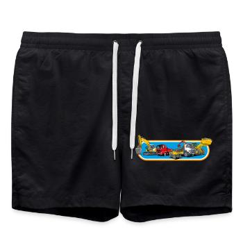 Parc de machines de construction - Short de bain - noir - Devant - AI Model Male 185 light (185cm)
