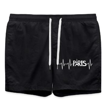 paris pulse heartbeat france icon logo icon - Swim Trunks - black - Front - AI Model Male 185 light (185cm)