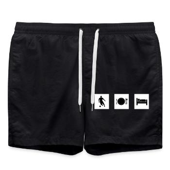 Design Thème Sport et Repas - Short de bain - noir - Devant - AI Model Male 185 light (185cm)