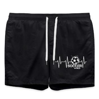 football coeur symbole football pouls de l’équipe - Short de bain - noir - Devant - AI Model Male 185 light (185cm)
