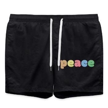 Peace Colors - Swim Trunks - black - Front - AI Model Male 185 light (185cm)