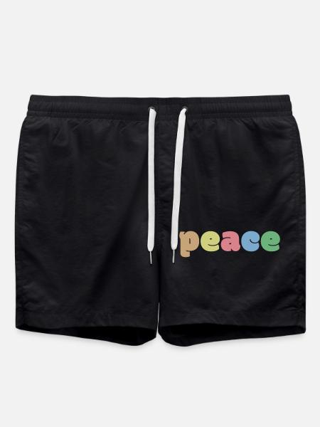 Peace Colors - Swim Trunks - black