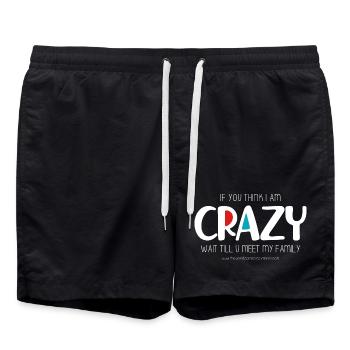 I am crazy (dark) - Swim Trunks - black - Front - AI Model Male 185 light (185cm)
