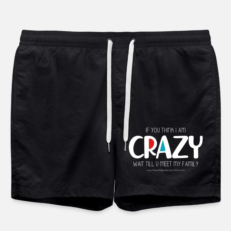 I am crazy (dark) - Swim Trunks - black