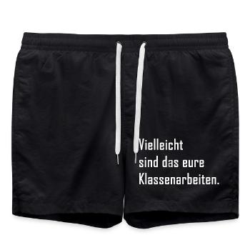 Vielleicht sind das eure Klassenarbeiten - Lehrer - Badeshorts - Schwarz - Vorne - AI Model Male 185 light (185cm)