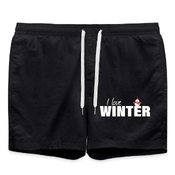 i love winter - Swim Trunks - black - Front - AI Model Male 185 light (185cm)