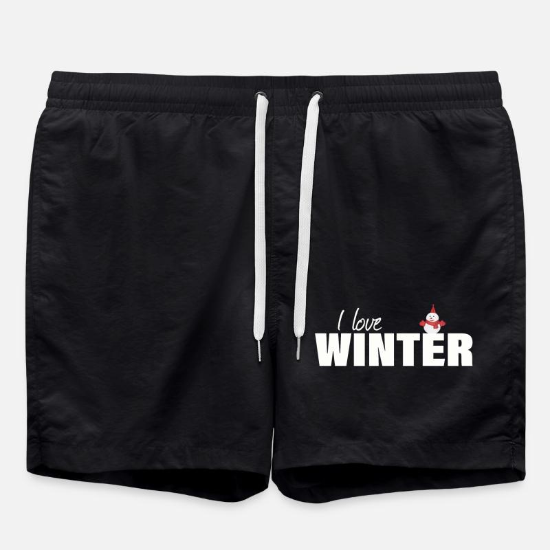 I LOVE WINTER - Badeshorts - Schwarz