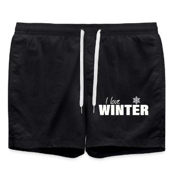 i love winter - Swim Trunks - black - Front - AI Model Male 185 light (185cm)