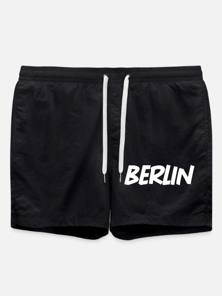 Berlin Schriftzug - Badeshorts - Schwarz