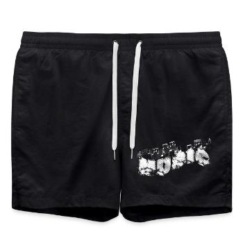 MUSIQUE Typo avec partitions - Short de bain - noir - Devant - AI Model Male 185 light (185cm)