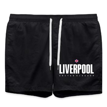 Liverpool Bold Block Text - Swim Trunks - black - Front - AI Model Male 185 light (185cm)