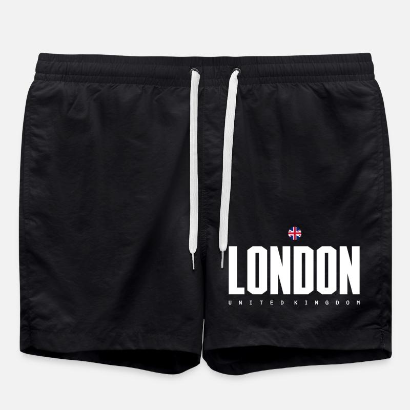 London Bold Bloc UK Flag - Swim Trunks - black