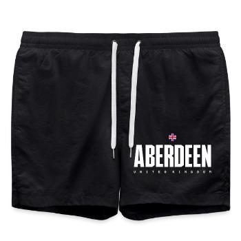 Aberdeen Crest UK Flag - Swim Trunks - black - Front - AI Model Male 185 light (185cm)