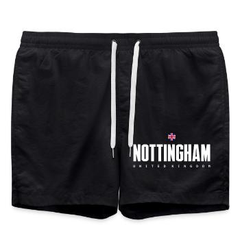 Nottingham City Emblem - Swim Trunks - black - Front - AI Model Male 185 light (185cm)