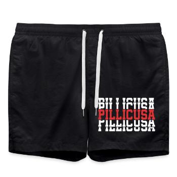 T-Shirt Pillicusa T-Shirt Geschenk gestapelter Text - Badeshorts - Schwarz - Vorne - AI Model Male 185 light (185cm)
