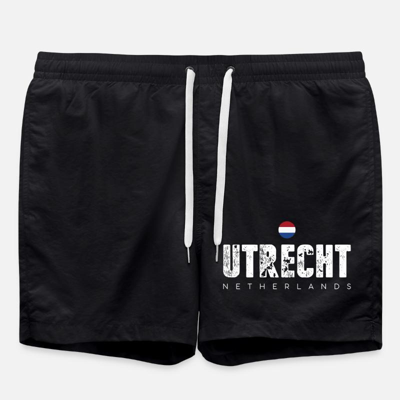Utrecht Distressed City Briefe - Badeshorts - Schwarz