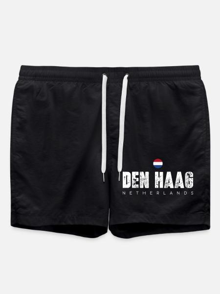 Typografie der notleidenden Stadt Den Haag - Badeshorts - Schwarz
