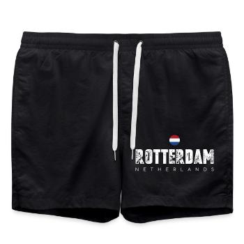 Rotterdam Bold City Emblem - Swim Trunks - black - Front - AI Model Male 185 light (185cm)
