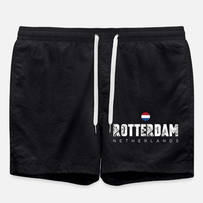 Rotterdam Bold City Emblem - Swim Trunks - black