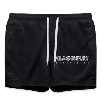 Klagenfurt, Autriche, Typographie en détresse - Short de bain - noir - Devant - AI Model Male 185 light (185cm)