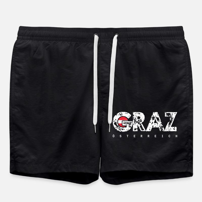 Graz City Grunge Logo Austria - Swim Trunks - black
