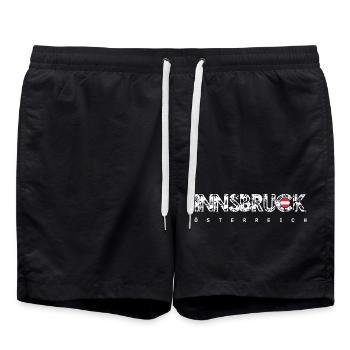 Innsbruck Distressed Wordmark - Swim Trunks - black - Front - AI Model Male 185 light (185cm)