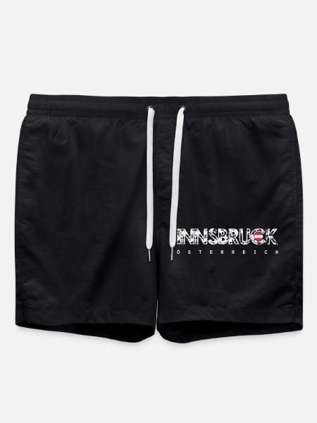 Innsbrucker Distressed Wortmarke - Badeshorts - Schwarz