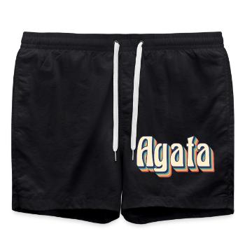 Vintage Retro Achat T-Shirt T-Shirt Geschenkidee - Badeshorts - Schwarz - Vorne - AI Model Male 185 light (185cm)