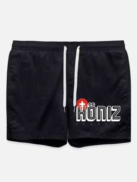 Swiss Bold Emblem Typography - Swim Trunks - black