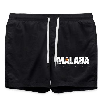 Malaga Texte en détresse avec drapeau espagnol - Short de bain - noir - Devant - AI Model Male 185 light (185cm)