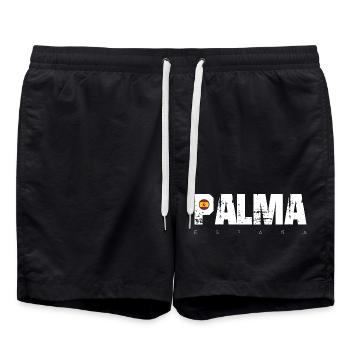 Palma Texte en détresse avec drapeau espagnol - Short de bain - noir - Devant - AI Model Male 185 light (185cm)