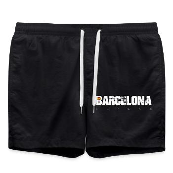 Barcelona Bold Distressed Type - Swim Trunks - black - Front - AI Model Male 185 light (185cm)