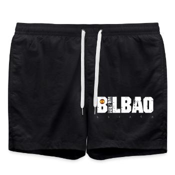 Big Bad Distressed Typography with Spain Flag - Swim Trunks - black - Front - AI Model Male 185 light (185cm)