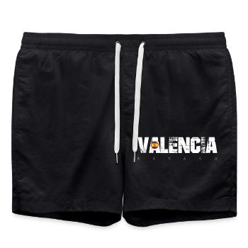 Valencia España Bold Typography - Swim Trunks - black - Front - AI Model Male 185 light (185cm)