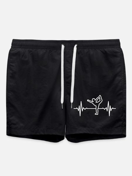My heart beats for yoga - Swim Trunks - black